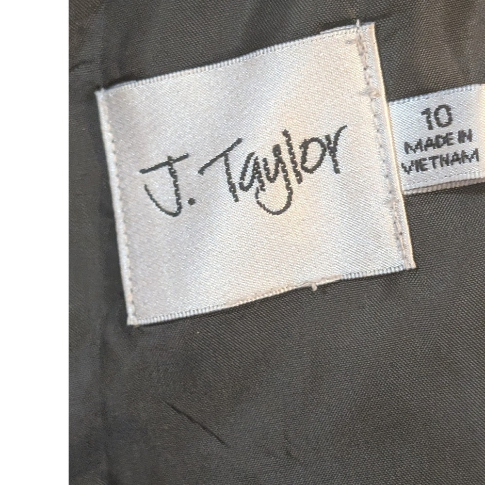 J Taylor Blue Grey Floral Fit and Flare Dress 10 Feminine Cocktail Elegant Fairy - Picture 4 of 11